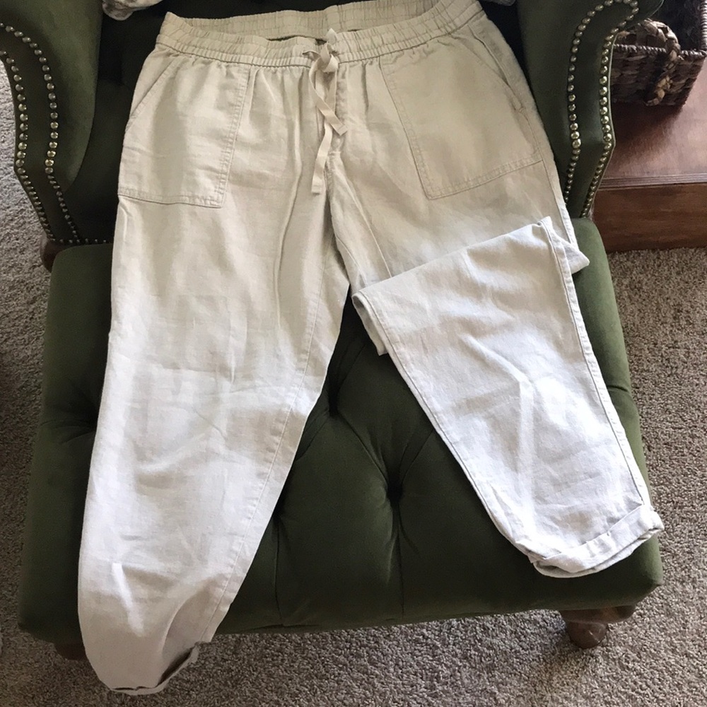 Khaki Linen Old Navy Capris